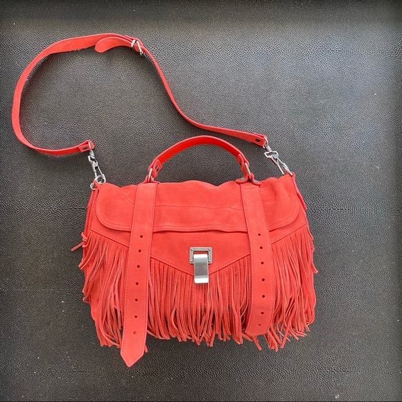 Proenza Schouler, ps1, fringe, coral, suede. - Picture 4 of 5